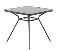 Bistro Table LIVO 80 cm 80 cm Glass Black