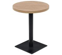 Bistro Table MDF and Steel Furniture Oak Colour/Dark Ash Multi Sizes vidaXL