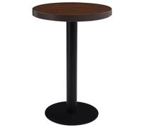 vidaXL Bistro Table Dark Brown 60cm MDF Coffee Bar Dinner Dining Desk Stand