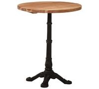 Bistro table natural acacia Ø60x76cm solid wood tabletop cast iron base unique