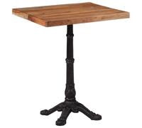 Bistro table Natural Acacia Wood 60x60x76cm Solid Top Cast Iron Base 4cm Thick .