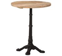 Bistro Table Natural Rough Mango Wood Top Ø60 x 76 cm Rustic Eco Cast Iron Base
