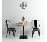 Bistro Table Oak MDF & Steel Ø80x75cm Dark Ash Finish Round Café Restaurant Shop