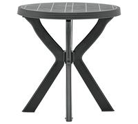 vidaXL Bistro Table Anthracite Ø70 cm Plastic Dining Table Outdoor Garden Desk