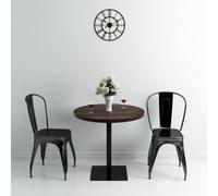 Bistro Table Round 80cm Dark Ash MDF Top Steel Base 75cm High Cafe Bistro Paris