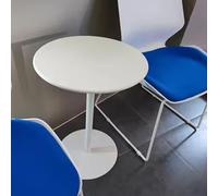 Bistro Table Round Top Bar Table,Modern Bistro Pub Table with Metal Leg And Base,White Cocktail Drink Tables,Metal Counter Table for Bar Coffee,Living Room End Side Table