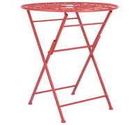Beliani Bistro Table Scario 70/70cm Metal Red, Red