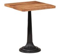 Bistro table Solid acacia wood 60x60x76 cm Natural finish Patio Cast Iron Base