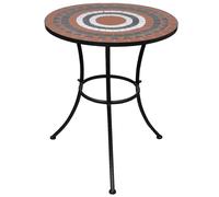 Bistro Table Terracotta and White 60 cm Mosaic Berkfield Home White One Size
