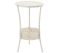 vidaXL Bistro Table Vintage Style Round Metal 40x70cm White Kitchen Furniture
