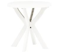 Bistro Table White Plastic Ø70cm x 72cm Weather-Resistant Lightweight Patio Set