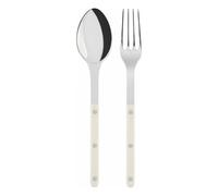 SABRE PARIS - Bistrot 2Pc Serving Set - Serving Spoon - Serving Fork - Premium Stainless Steel - Shiny Ivory