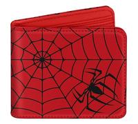 Bistup Cute Leather Wallet for Boys - Cool Credit Card Cash Id Holder Rfid Blocking Bifold Small Wallets With Coin Pocket Slim for Teens Little Boy Youth, Red Web, Red Spider