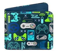 Bistup Cute Leather Wallet for Boys - Cool Credit Card Cash Id Holder Rfid Blocking Bifold Small Wallets With Coin Pocket Slim for Teens Little Boy Youth, Green Game, Green Game