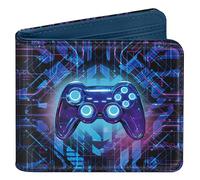 Bistup Cute Leather Wallet for Boys - Cool Credit Card Cash Id Holder Rfid Blocking Bifold Small Wallets With Coin Pocket Slim for Teens Little Boy Youth, Game Handle, Game Handle