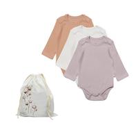 bistyle Baby Bodysuits Vests I Long Sleeve Cotton Bodysuit for Boys and Girls Newborn Pack of 3 I Infant Toddlers Bodysuit in Cloth Bag