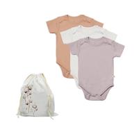bistyle Baby Bodysuits Vests I Short Sleeve Cotton Bodysuit for Boys and Girls Newborn Pack of 3 I Infant Toddlers Bodysuit in Cloth Bag