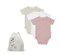 bistyle Baby Bodysuits Vests I Short Sleeve Organic Cotton Bodysuit for Boys and Girls Newborn Pack of 3 I Infant Toddlers Bodysuit in Cloth Bag