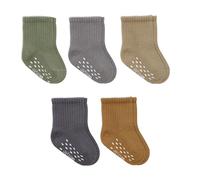 bistyle Baby Grip Ankle Socks 5 Pairs | Newborn Infant Toddlers Non-Slip Socks Organic Cotton | Kids Boys Girls Ankle Socks