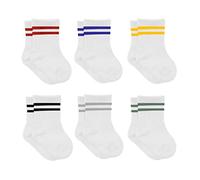 bistyle Baby Grip Ankle Socks 6 Pairs | Newborn Infant Toddlers Socks Organic Cotton | Kids Boys Girls Ankle Socks (as8, age, 12_months, 24_months, White (Striped))