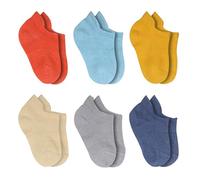 bistyle Baby Grip Ankle Socks 6 Pairs | Newborn Infant Toddlers Socks Seamless Cotton | Kids Boys Girls Ankle Socks (UK, Age, 6 Months, 12 Months, Red)