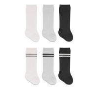 bistyle Baby Knee High Socks 3-6 Pairs | Newborn Infant Toddler Multicolor Cotton Socks | Anti-Allergic Baby Girls Boys Socks (UK, Age, 0 Months, 6 Months, GRAY)