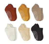 bistyle Baby Non Slip Grip Ankle Socks 6 Pairs | Non Skid Soles Infants Toddlers Socks Seamless Cotton | Kids Boys Socks (as8, age, 6_months, 12_months, Brown)