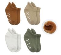 bistyle Baby Non Slip Socks 4 Pairs Cotton Terry Socks Seamless Baby Socks Infants Toddlers Kids Winter Warming Socks