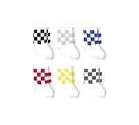 bistyle Cotton 6 Pairs Baby Socks for Newborn Infant 0-6 Months to 3 Years Checkerboard Pattern Stopper Seamless Socks Boys Girls Children's Socks, White mix, 0-6 Monate