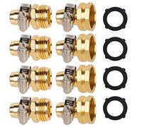 Biswing Garden Hose Repair Connector with Stainless Steel Clamps, 5/8" Barb x 3/4" GHT Thread Aluminum Water Hose Pipe Repair Kit, Female and Male Hose Connectors, 4 Pack