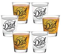 BISYATA Gift for Dad - Best DAD Ever Shot Glass Set - Dad Gift for christmas, Fathers Day, Birthday, Anniversary, Retirement - 2oz Set of 6 - With Gift Box