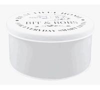 Bit & Bobs Round Deep Cake Storage, Flat Canister Cake,Biscuit,Cookies Storage tin Container ideal for Roti Chapati, cake Size 21.5cm (White)