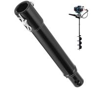 Bit Extension, Auger Extension Pole, 8 Inch Metal Auger Drill Bit Extender Easy to Install Garden Spiral Hole Drill