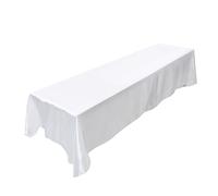 BIT.FLY 57 in x 126 in Rectangular Satin Tablecloth for Weddings, Parties, And Events. White Decoration