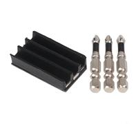 Bit Holder for Drivers and Drills, Magnetic Bit Holder with Flexible Silicone Design for Easy Storage, Fits Most Drill Models, 3-Pack Incl(C)