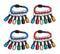 Bit Holder Keychain,4 Sets of 12PCS 1/4 Drill Bit Holder, Easy Release and Quick Change Bit Holder