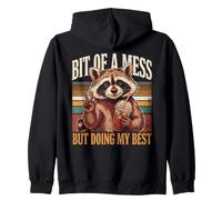 Bit Of A Mess But Doing My Best Raccoon Zip Hoodie