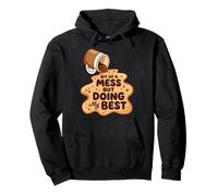 Bit of a Mess But Doing My Best Spilled Coffee Graphic Pullover Hoodie