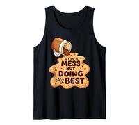 Bit of a Mess But Doing My Best Spilled Coffee Graphic Tank Top