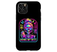 Bit Of A Mess Doing My Best Funny Messy Bun Skeleton Womens Case for iPhone 11 Pro