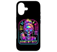 Bit Of A Mess Doing My Best Funny Messy Bun Skeleton Womens Case for iPhone 17