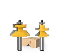 Bit Rail and Stile Router Bit Set , 2pcs Tongue And Groove Flooring 1/2-Inch 12mm 8mm Shank V Groove Matched Tongue Router Bit Set With Edge Banding, Tools Carbide Cutter ( Size : 12mm shank )