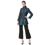 Bitablue Women's Chinese Brocade Standup Collar Jacket - Multicoloured - Large