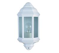 Bitalia White Outdoor Single Lamp Traditional Flush Lantern Wall Light IP44-1 x E27 ES Large Edison Screw Light Bulb Required (Not Included) | Suitable for Standard or Smart LED Lamps