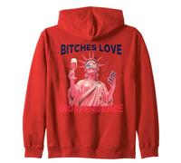Bitches Love Independence Funny 4th of July Men Women Zip Hoodie