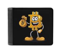 Bitcoin and Dollars Novelty Wallet Slim Front Pocket Bifold Wallet with ID Credit Card Holder for Women Men