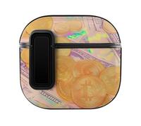 Bitcoin And U.S. Dollars Compatible with Airpods 4 Case PC Scratch-Resistant Drop-Proof Protective Cover with Secure Buckle