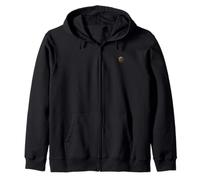 Bitcoin Antique Old Matte Coin Small Subtle Little Simple Zip Hoodie