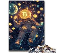 Bitcoin Astronaut Jigsaws Puzzles 1000 Pieces for Teenagers Gifts,Stress Reliever Difficult Challenge Enhance Love between Couples (50x75cm)