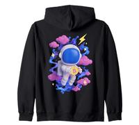Bitcoin Astronaut Space Crypto Hodl Moon Design Zip Hoodie